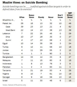 42 Pecrent of Muslims Polled by Pew Research Think Suicide Bombing and Other Violence Against Civilians Are at Least Occasionally Justified (4)
