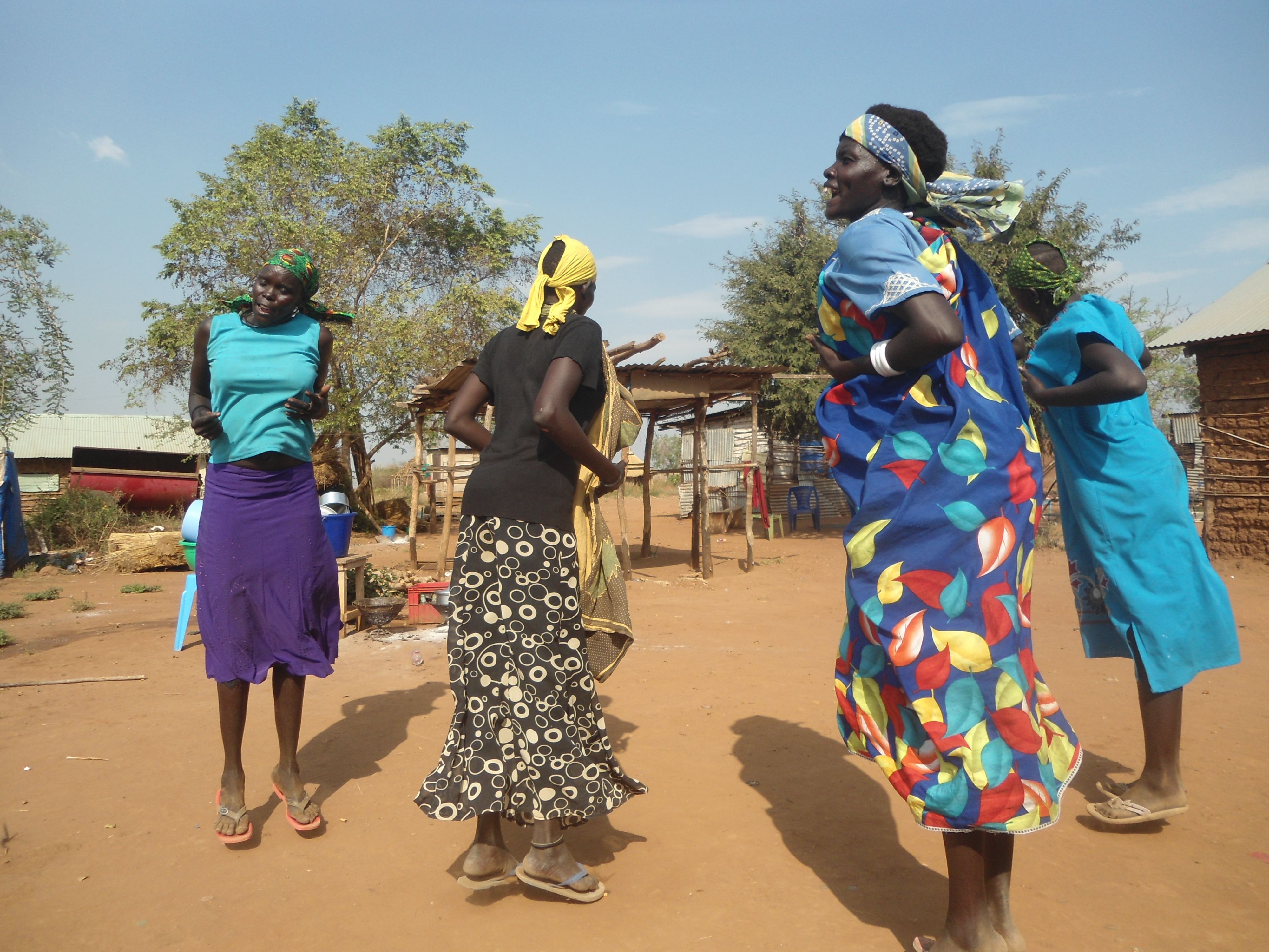 Mundari women dancing during the Xmas in one of the outskirts of Juba