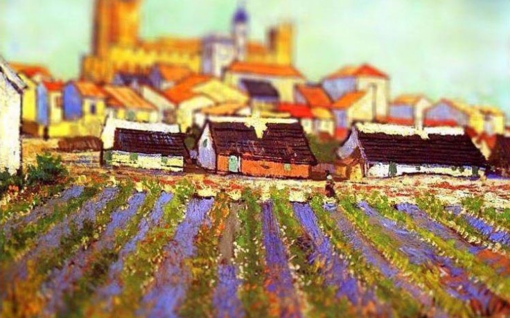 tiltshift-Vincent-Van-Gogh-villag-view-flower-field-736x459